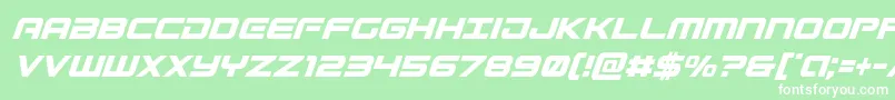 フォントGunshipcondital – 緑の背景に白い文字