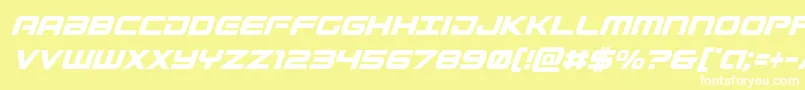 Gunshipcondital Font – White Fonts on Yellow Background