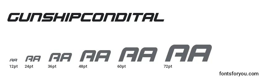 Gunshipcondital Font Sizes