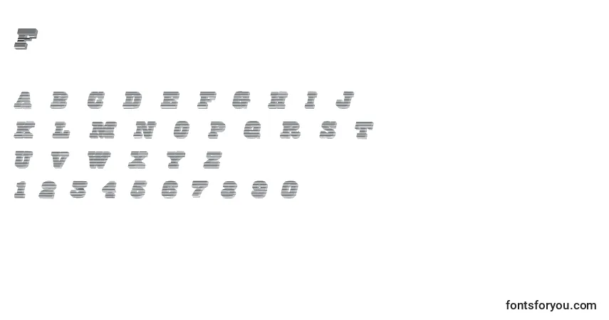 Schriftart Freeline – Alphabet, Zahlen, spezielle Symbole