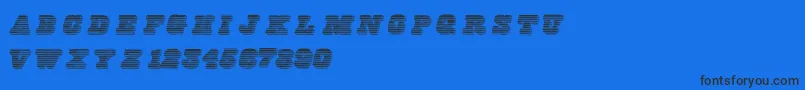 Freeline Font – Black Fonts on Blue Background