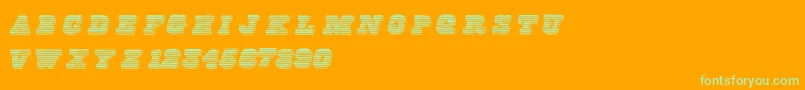 Czcionka Freeline – zielone czcionki na pomarańczowym tle