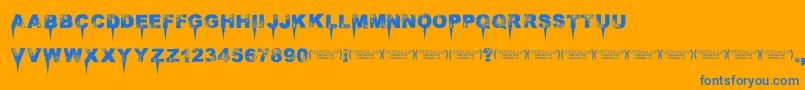 Immensedecay Font – Blue Fonts on Orange Background