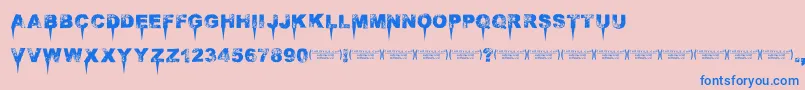 Immensedecay Font – Blue Fonts on Pink Background