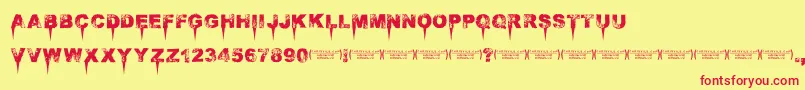 Immensedecay Font – Red Fonts on Yellow Background