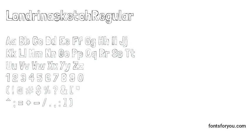 Шрифт LondrinasketchRegular – алфавит, цифры, специальные символы