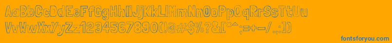 Czcionka LondrinasketchRegular – niebieskie czcionki na pomarańczowym tle