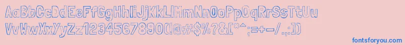 LondrinasketchRegular-Schriftart – Blaue Schriften auf rosa Hintergrund