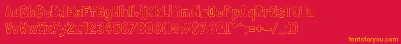 LondrinasketchRegular Font – Orange Fonts on Red Background