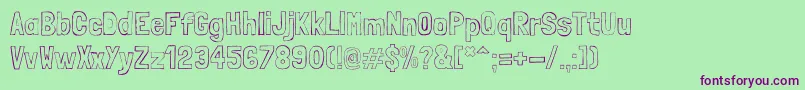 Fonte LondrinasketchRegular – fontes roxas em um fundo verde