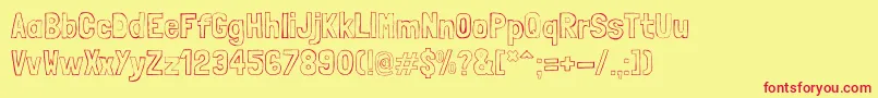 LondrinasketchRegular Font – Red Fonts on Yellow Background