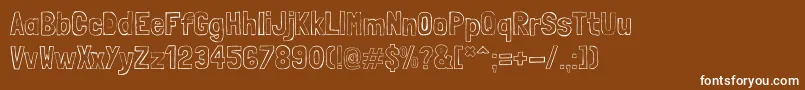 Czcionka LondrinasketchRegular – białe czcionki na brązowym tle