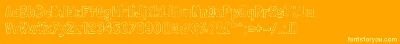 Czcionka LondrinasketchRegular – żółte czcionki na pomarańczowym tle
