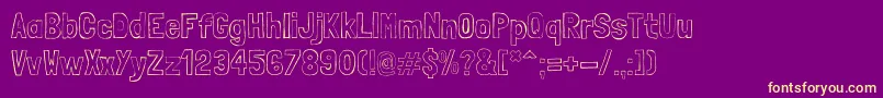 LondrinasketchRegular-fontti – keltaiset fontit violetilla taustalla