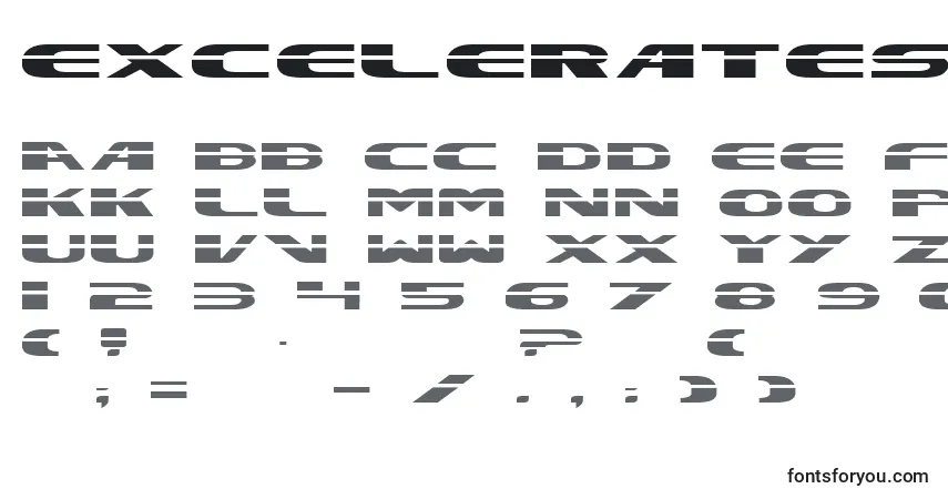 Schriftart ExcelerateStraight – Alphabet, Zahlen, spezielle Symbole