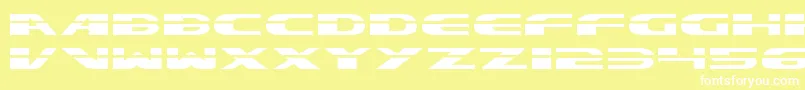 Fonte ExcelerateStraight – fontes brancas em um fundo amarelo
