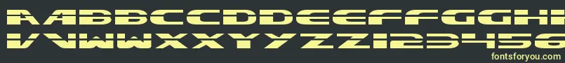 フォントExcelerateStraight – 黒い背景に黄色の文字