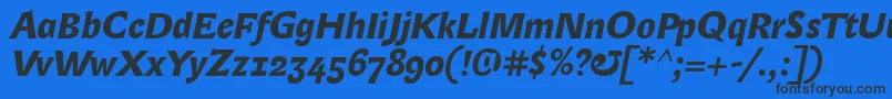 LexongothicBolditalic Font – Black Fonts on Blue Background