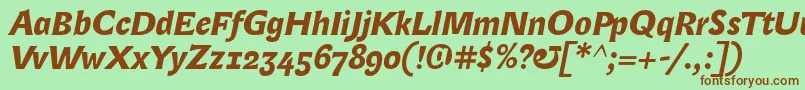 LexongothicBolditalic Font – Brown Fonts on Green Background
