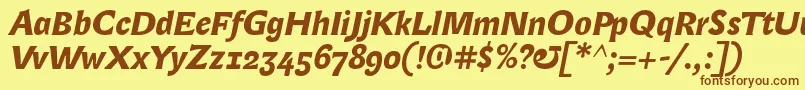 LexongothicBolditalic Font – Brown Fonts on Yellow Background