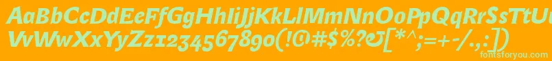 LexongothicBolditalic Font – Green Fonts on Orange Background