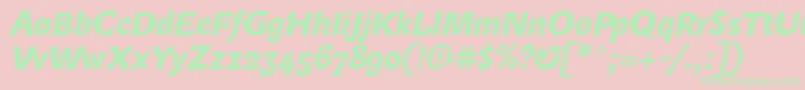 Шрифт LexongothicBolditalic – зелёные шрифты на розовом фоне