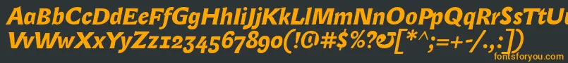 フォントLexongothicBolditalic – 黒い背景にオレンジの文字