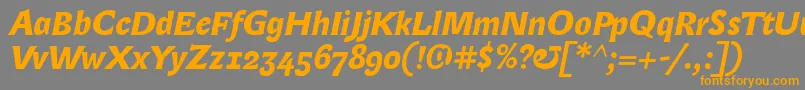LexongothicBolditalic-Schriftart – Orangefarbene Schriften auf grauem Hintergrund
