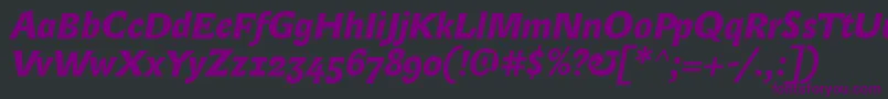 Czcionka LexongothicBolditalic – fioletowe czcionki na czarnym tle