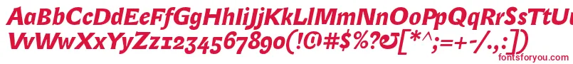 フォントLexongothicBolditalic – 白い背景に赤い文字