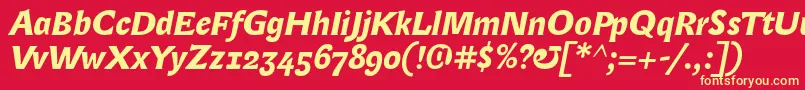 LexongothicBolditalic Font – Yellow Fonts on Red Background