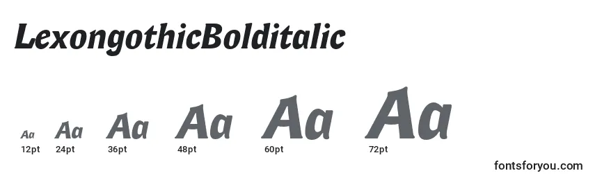 LexongothicBolditalic Font Sizes