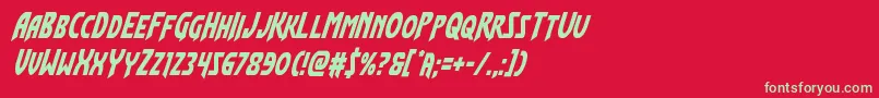 Flashrogerscondital Font – Green Fonts on Red Background