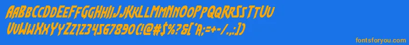 Flashrogerscondital Font – Orange Fonts on Blue Background