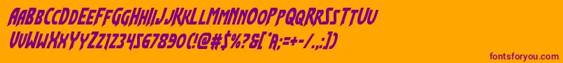 Flashrogerscondital Font – Purple Fonts on Orange Background