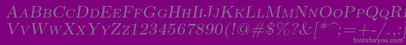 Police Lmromancaps10Oblique – polices grises sur fond violet