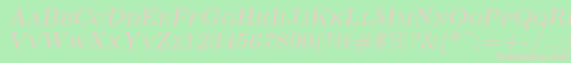 Lmromancaps10Oblique Font – Pink Fonts on Green Background