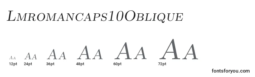 Размеры шрифта Lmromancaps10Oblique