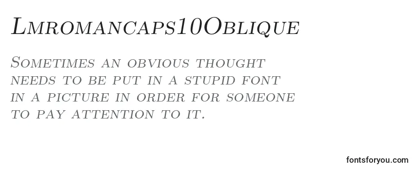 Review of the Lmromancaps10Oblique Font