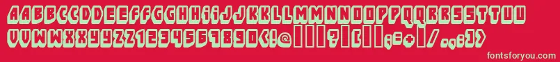 フォントFtBlockbusta – 赤い背景に緑の文字