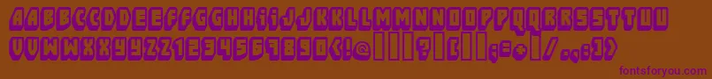FtBlockbusta Font – Purple Fonts on Brown Background