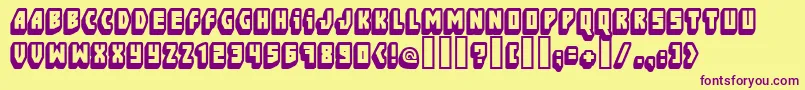FtBlockbusta Font – Purple Fonts on Yellow Background