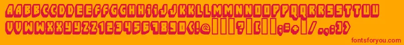 FtBlockbusta Font – Red Fonts on Orange Background