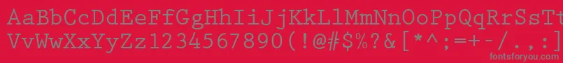 フォントPrestigeBold – 赤い背景に灰色の文字