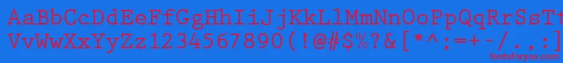 PrestigeBold Font – Red Fonts on Blue Background