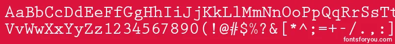 フォントPrestigeBold – 赤い背景に白い文字