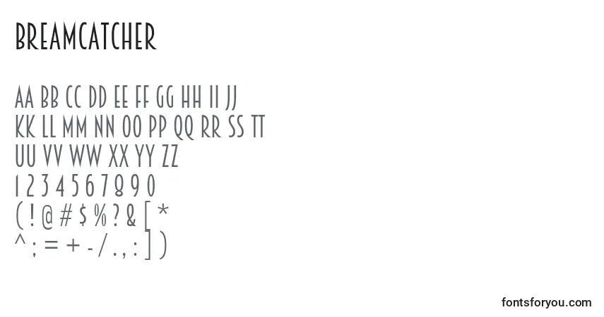 Breamcatcherフォント–アルファベット、数字、特殊文字