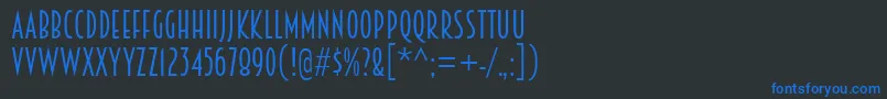 Breamcatcher-fontti – siniset fontit mustalla taustalla