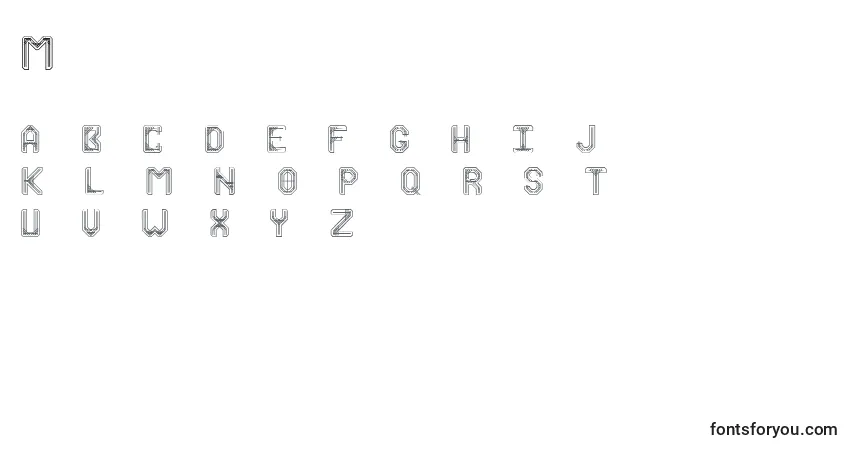 Schriftart Marshall – Alphabet, Zahlen, spezielle Symbole
