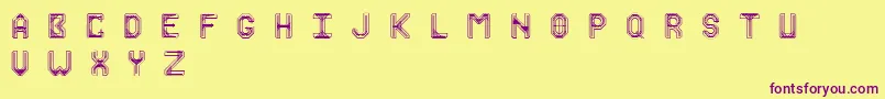 Marshall-Schriftart – Violette Schriften auf gelbem Hintergrund
